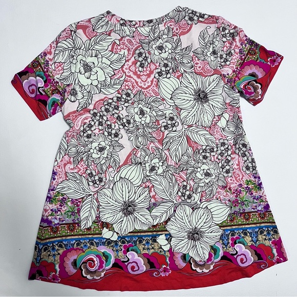 Johnny Was Janie Favorite Sketched Floral Bamboo Knit Jersey Tee Size Small - Picture 7 of 9